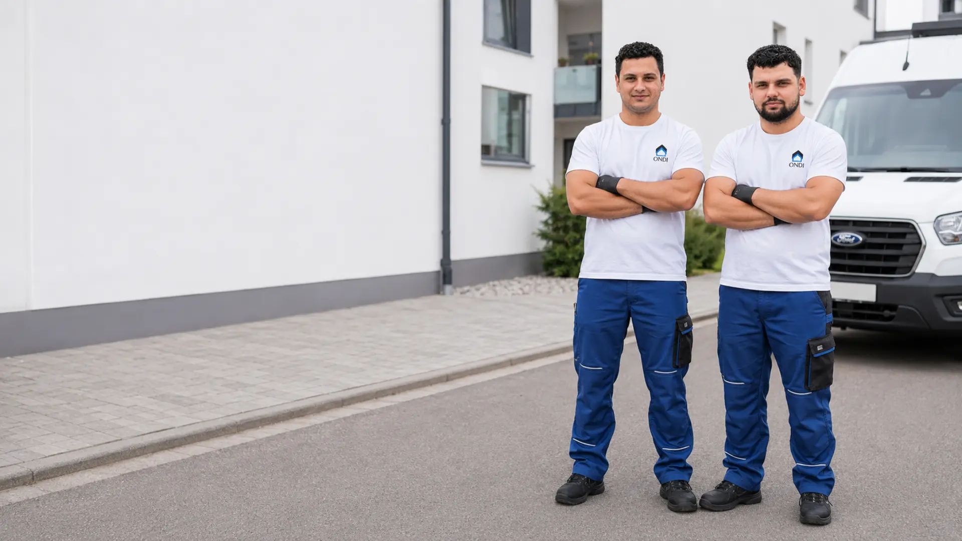 ONDI Umzugsfirma Heilbronn mit erfahrenem Umzugsteam vor Transporter